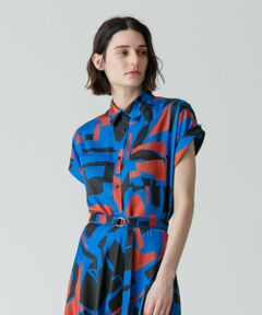 allureville / アルアバイル その他トップス | 【セットアップ対応商品】ブロックキカプリントクロップドシャツ