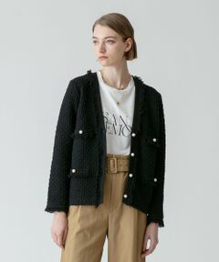 allureville / アルアバイル カーディガン・ボレロ | フリゼVネックニットジャケット