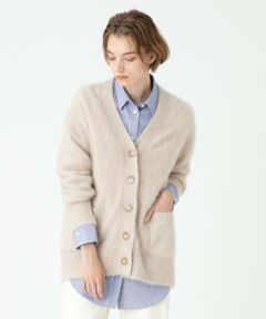 WOOLLカシミヤ天竺ボクシーカーディガン