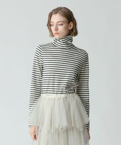 allureville / アルアバイル その他トップス | ウールボーダータートルプルオーバー