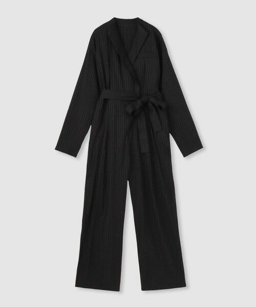 allureville / アルアバイル サロペット・オールインワン | リネンコンジャンプスーツ(ブラック (95))