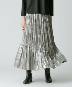 allureville / アルアバイル ロング・マキシ丈スカート | サテンアシメシャーリングスカート