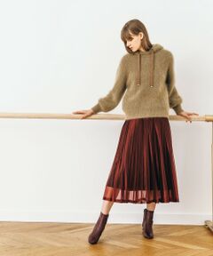 【LOULOU WILLOUGHBY】シャンブレーアシメプリーツスカート