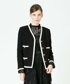 【セットアップ対応商品】【LOULOU WILLOUGHBY】バイカラーツイードジャケット