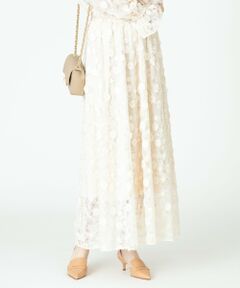 【LOULOU WILLOUGHBY】【セットアップ対応商品】スパンフラワーギャザースカート