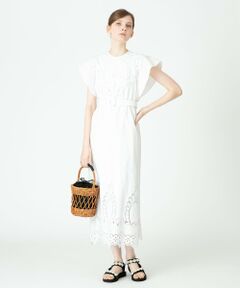 【LOULOU WILLOUGHBY】パネル刺繍コットンワンピース