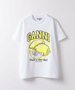 【GANNI(ガニー)】 LEMON RELAXED TSHIRT