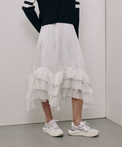 allureville / アルアバイル ミニ・ひざ丈スカート | イレギュラーヘムフリルティアードスカート