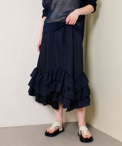 allureville / アルアバイル ミニ・ひざ丈スカート | イレギュラーヘムフリルティアードスカート