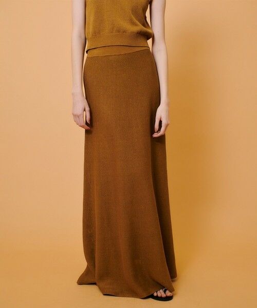 allureville / アルアバイル ミニ・ひざ丈スカート | ハイゲージペーパーヤーンフレアスカート | 詳細13