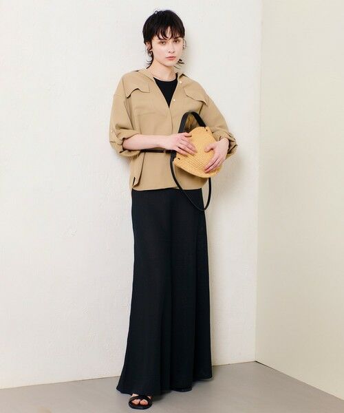 allureville / アルアバイル ミニ・ひざ丈スカート | ハイゲージペーパーヤーンフレアスカート | 詳細21