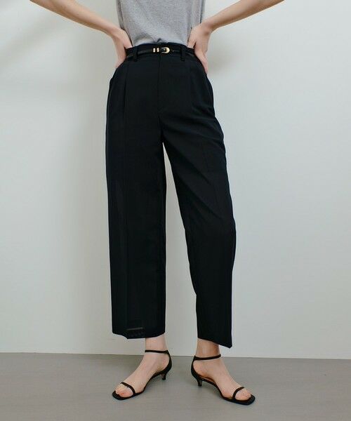 allureville / アルアバイル その他パンツ | ボイルシアーセンタープレスパンツ(ブラック (95))