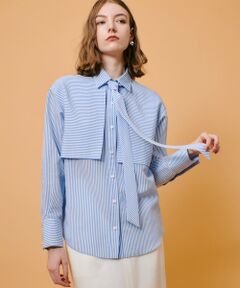 allureville / アルアバイル シャツ・ブラウス | タイディティールストライプシャツ