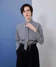 allureville / アルアバイル シャツ・ブラウス | タイディティールストライプシャツ