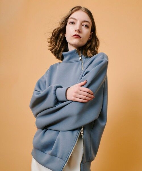 allureville / アルアバイル スウェット | ボンディングアシンメトリーZIP プルオーバー | 詳細13