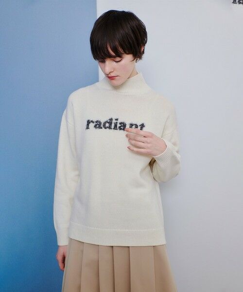 allureville / アルアバイル ニット・セーター | シャギーラメロゴインターシャプルオーバー | 詳細1