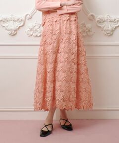 allureville / アルアバイル ミニ・ひざ丈スカート | 【LOULOU WILLOUGHBY】ケミカルフラワーレーススカート