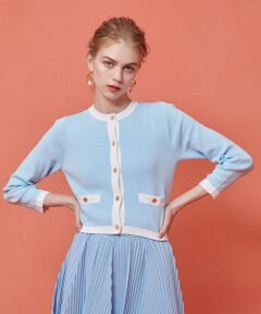 allureville / アルアバイル カーディガン・ボレロ | ◇【LOULOU WILLOUGHBY】バイカラーコンパクトカーディガン