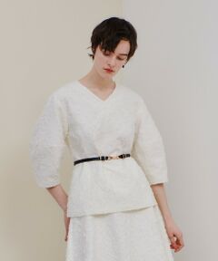 allureville / アルアバイル シャツ・ブラウス | ジャガードランタンスリーブブラウス