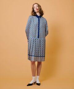 allureville / アルアバイル ロング・マキシ丈ワンピース | 幾何プリントプリーツワンピース