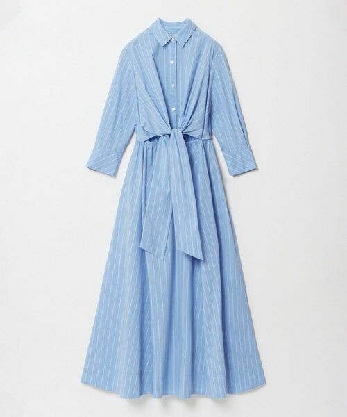 allureville / アルアバイル ミニ丈・ひざ丈ワンピース | ピンストライプノットシャツワンピース | 詳細12