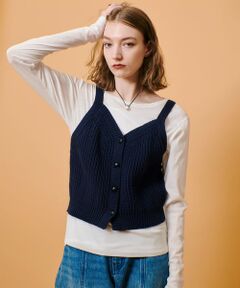 allureville / アルアバイル ニット・セーター | 片畦キャミソールショートジレ