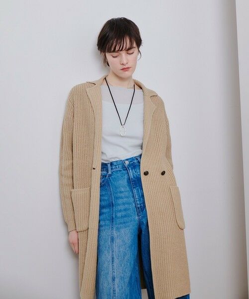 allureville/アルアバイル 片畦ニットコート ベージュ (11) 02(M) allureville/アルアバイル 片畦ニットコート ベージュ (11) 02(M)