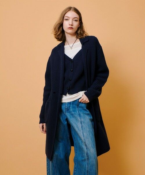 allureville/アルアバイル 片畦ニットコート ネイビー (65) 02(M) allureville/アルアバイル 片畦ニットコート ネイビー (65) 02(M)