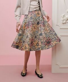 allureville / アルアバイル ミニ・ひざ丈スカート | 【LOULOU WILLOUGHBY】MALHIAフラワージャガードフレアスカート