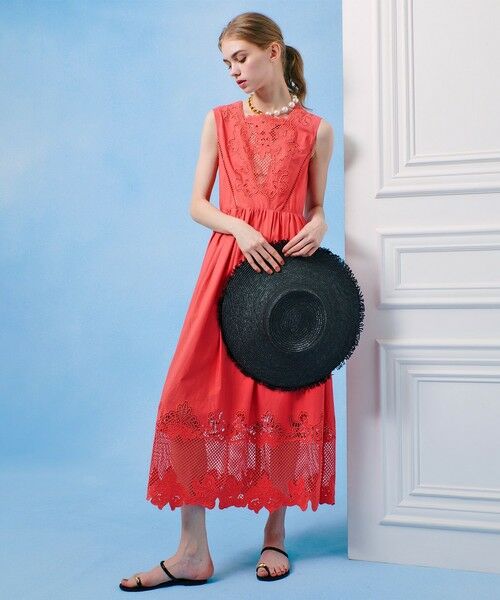 allureville / アルアバイル ミニ丈・ひざ丈ワンピース | 【LOULOU WILLOUGHBY】エンブロイダリーノースリワンピース | 詳細1