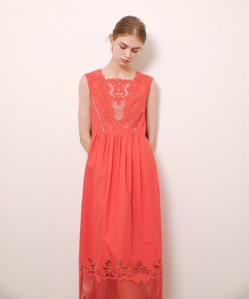 allureville / アルアバイル ミニ丈・ひざ丈ワンピース | 【LOULOU WILLOUGHBY】エンブロイダリーノースリワンピース | 詳細4