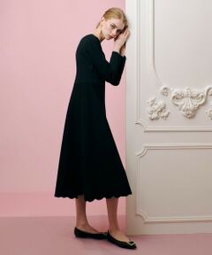 allureville / アルアバイル ミニ丈・ひざ丈ワンピース | 【LOULOU WILLOUGHBY】スカラップニットワンピース