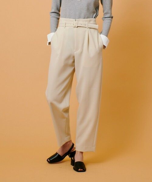 allureville/アルアバイル ダブルクロスベルト付タックパンツ ベージュ (11) 01(S) allureville/アルアバイル ダブルクロスベルト付タックパンツ ベージュ (11) 01(S)