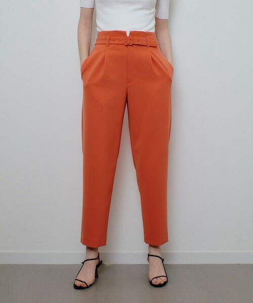 allureville/アルアバイル ダブルクロスベルト付タックパンツ コーラル (32) 02(M) allureville/アルアバイル ダブルクロスベルト付タックパンツ コーラル (32) 02(M)