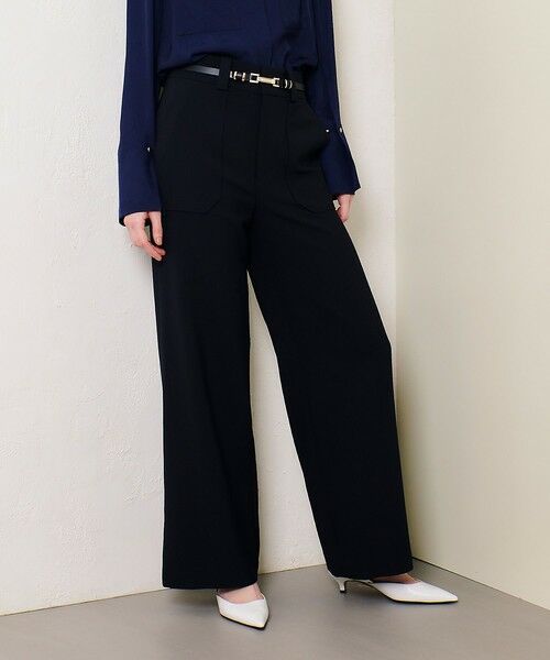allureville/アルアバイル アセテートサテンタックパンツ ブラック (95) 02(M) allureville/アルアバイル アセテートサテンタックパンツ ブラック (95) 02(M)