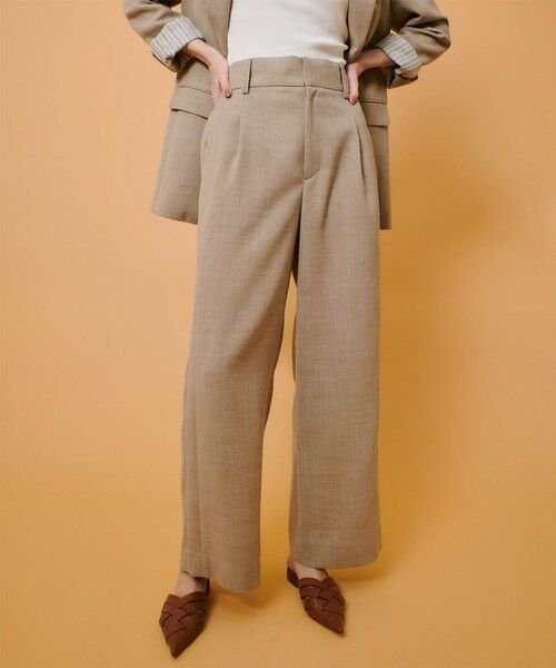 allureville/アルアバイル リネンライクタックワイドパンツ ベージュ (11) 02(M) allureville/アルアバイル リネンライクタックワイドパンツ ベージュ (11) 02(M)