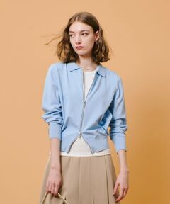 allureville / アルアバイル カーディガン・ボレロ | 布帛コンビニットブルゾン