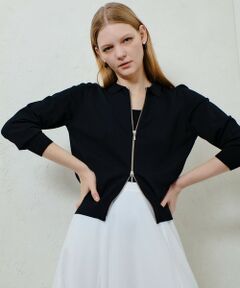 allureville / アルアバイル カーディガン・ボレロ | 布帛コンビニットブルゾン