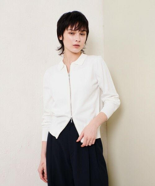 allureville / アルアバイル カーディガン・ボレロ | 布帛コンビニットブルゾン | 詳細1