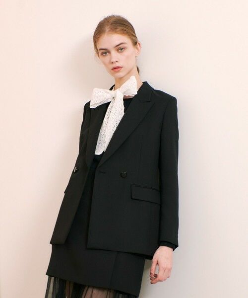 allureville / アルアバイル テーラードジャケット | 【LOULOU WILLOUGHBY】マットオックスダブルジャケット | 詳細1