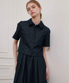 allureville / アルアバイル テーラードジャケット | 【LOULOU WILLOUGHBY】シャンブレー半袖ジャケット