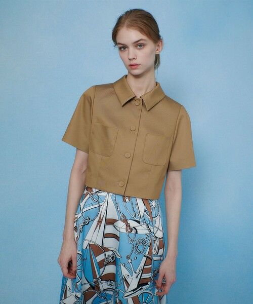 allureville / アルアバイル テーラードジャケット | 【LOULOU WILLOUGHBY】シャンブレー半袖ジャケット | 詳細13