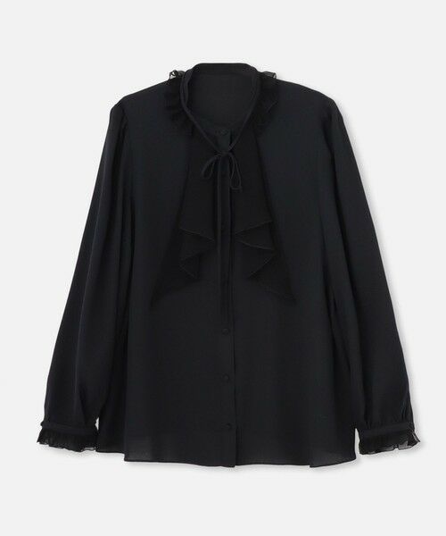 allurevilleフリル付きブラック長袖シャツ