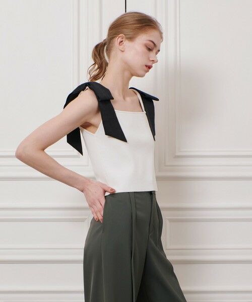 allureville / アルアバイル ニット・セーター | 【LOULOU WILLOUGHBY】ショルダーリボンミニタンクプルオーバー | 詳細3