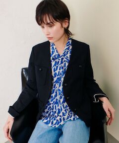 allureville / アルアバイル ノーカラージャケット | レノクロスノーカラーポケットジャケット