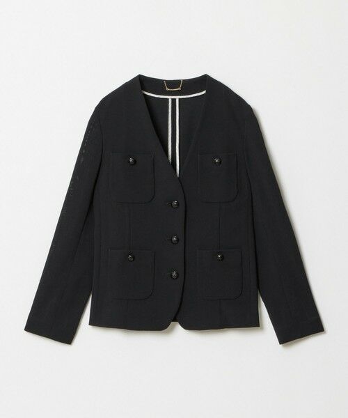 allureville / アルアバイル ノーカラージャケット | レノクロスノーカラーポケットジャケット | 詳細4