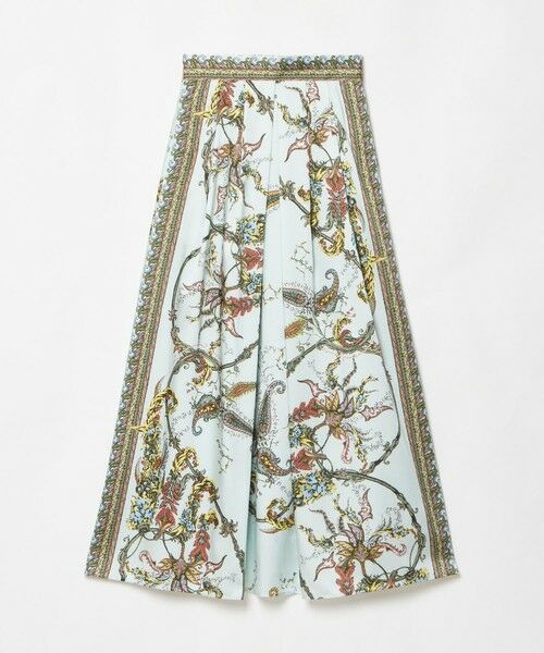 allureville / アルアバイル ミニ・ひざ丈スカート | RATTIスカーフプリントタックスカート | 詳細1