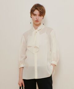 allureville / アルアバイル シャツ・ブラウス | キュプラコットンスカーフタイブラウス