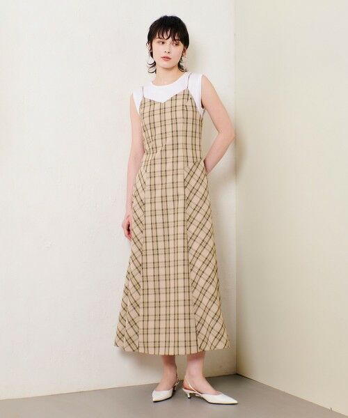 allureville/アルアバイル チェックバックコンシャスキャミワンピース ベージュ (11) 02(M) allureville/アルアバイル チェックバックコンシャスキャミワンピース ベージュ (11) 02(M)