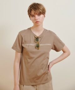 allureville / アルアバイル その他トップス | コンビフォントＴシャツ